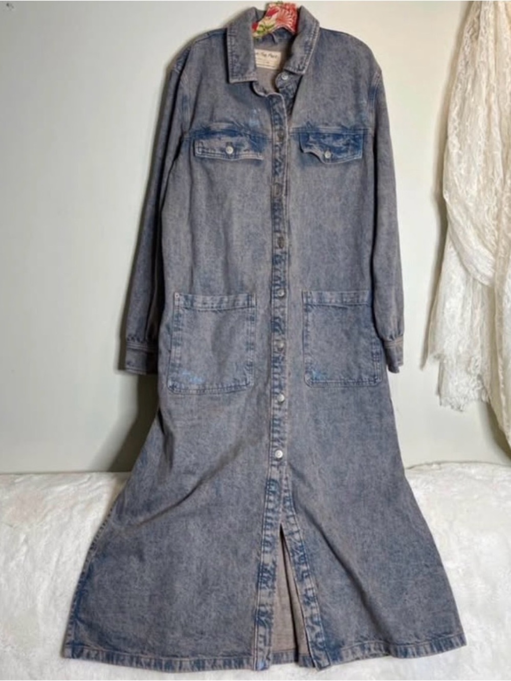 Free People Long Denim Duster Coat - Picture 4 of 4